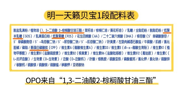 明一天籁贝宝1段配料表 明一天籁贝宝1段配料表