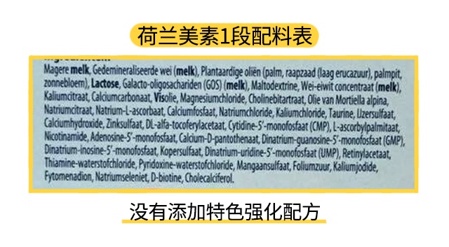 荷兰美素1段配料表 荷兰美素1段配料表