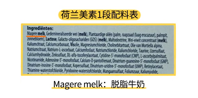 荷兰美素1段配料表 荷兰美素1段配料表
